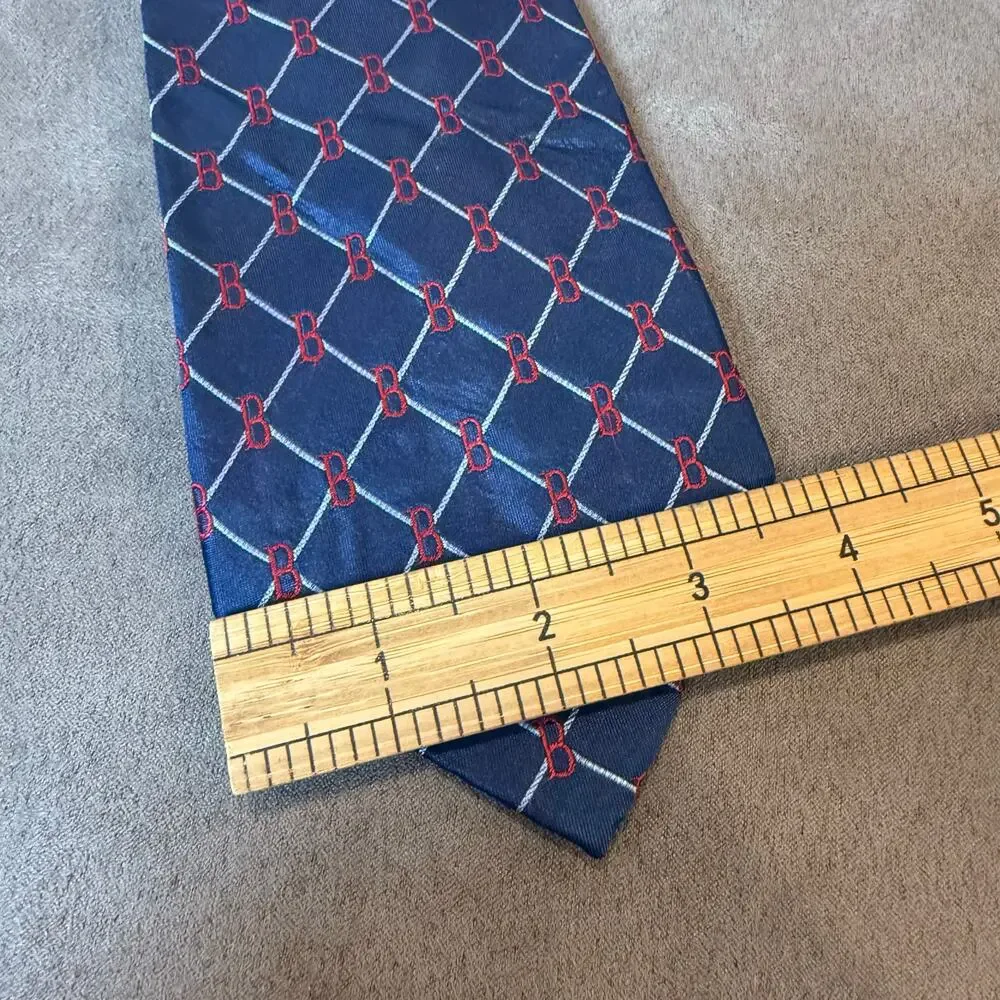 Boston Red Sox Logo MLB Baseball Theme Silk Neck Tie Blue Red Eagles Wings